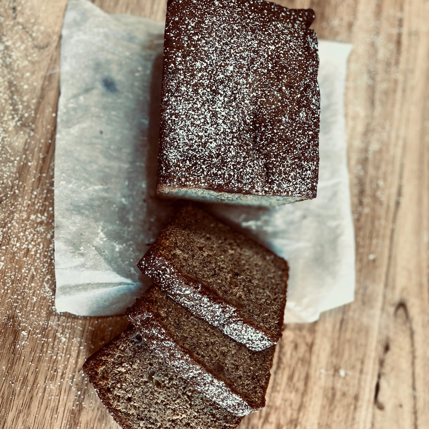 Banana loaf cake slice
