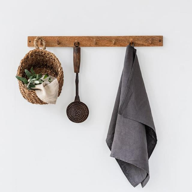 Charcoal grey Linen tea towel