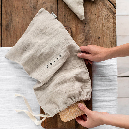 Printed Linen Bread Bag